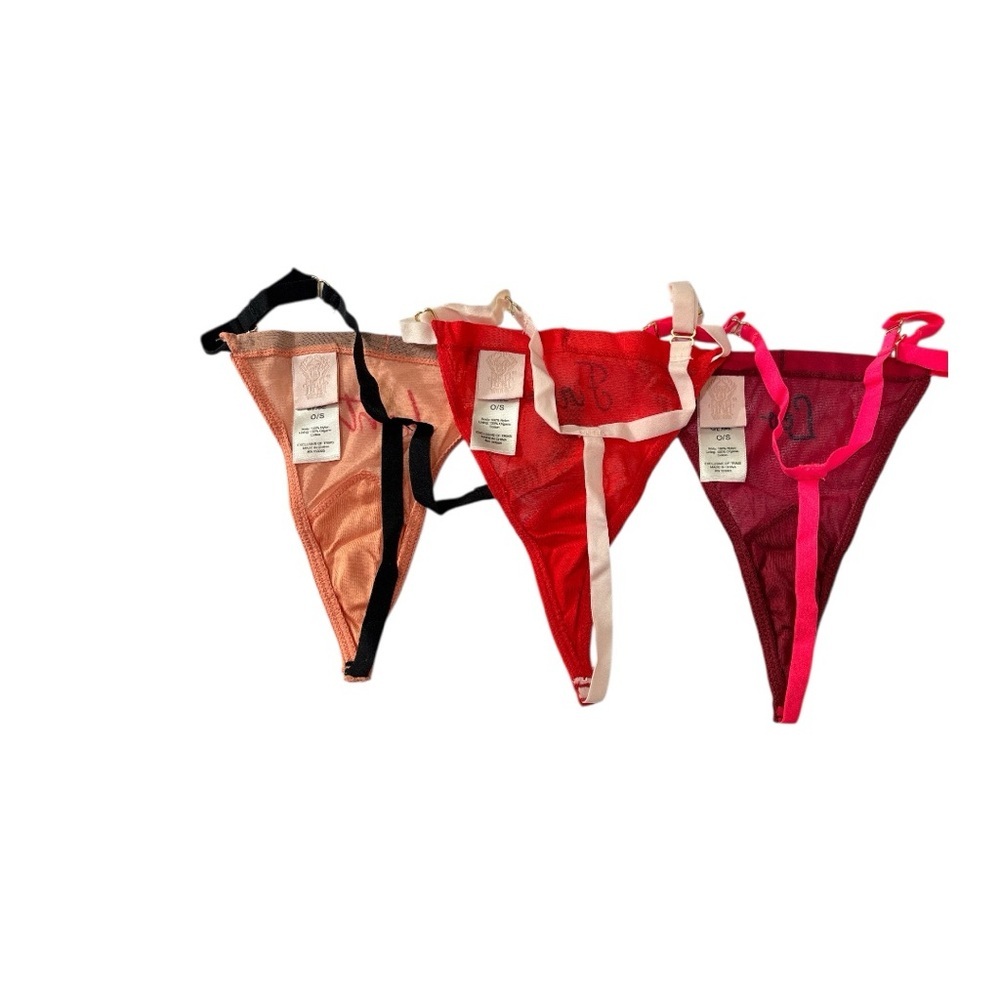 We Are HAH Free People Leo Zodiac Thongs 3 Pack Fire Haht Adjustable OS Red New - Picture 5 of 5